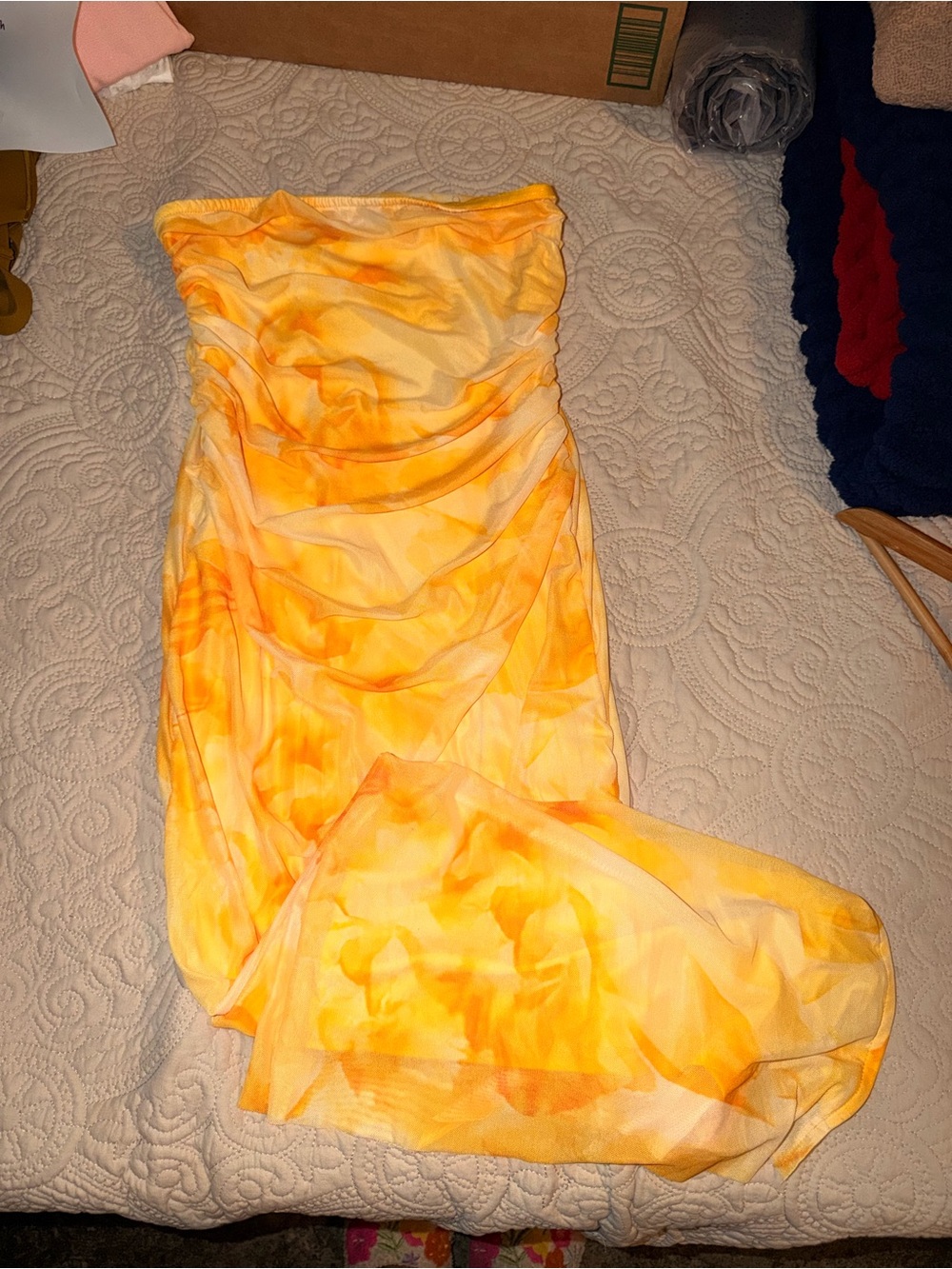 Strapless Yellow Dress